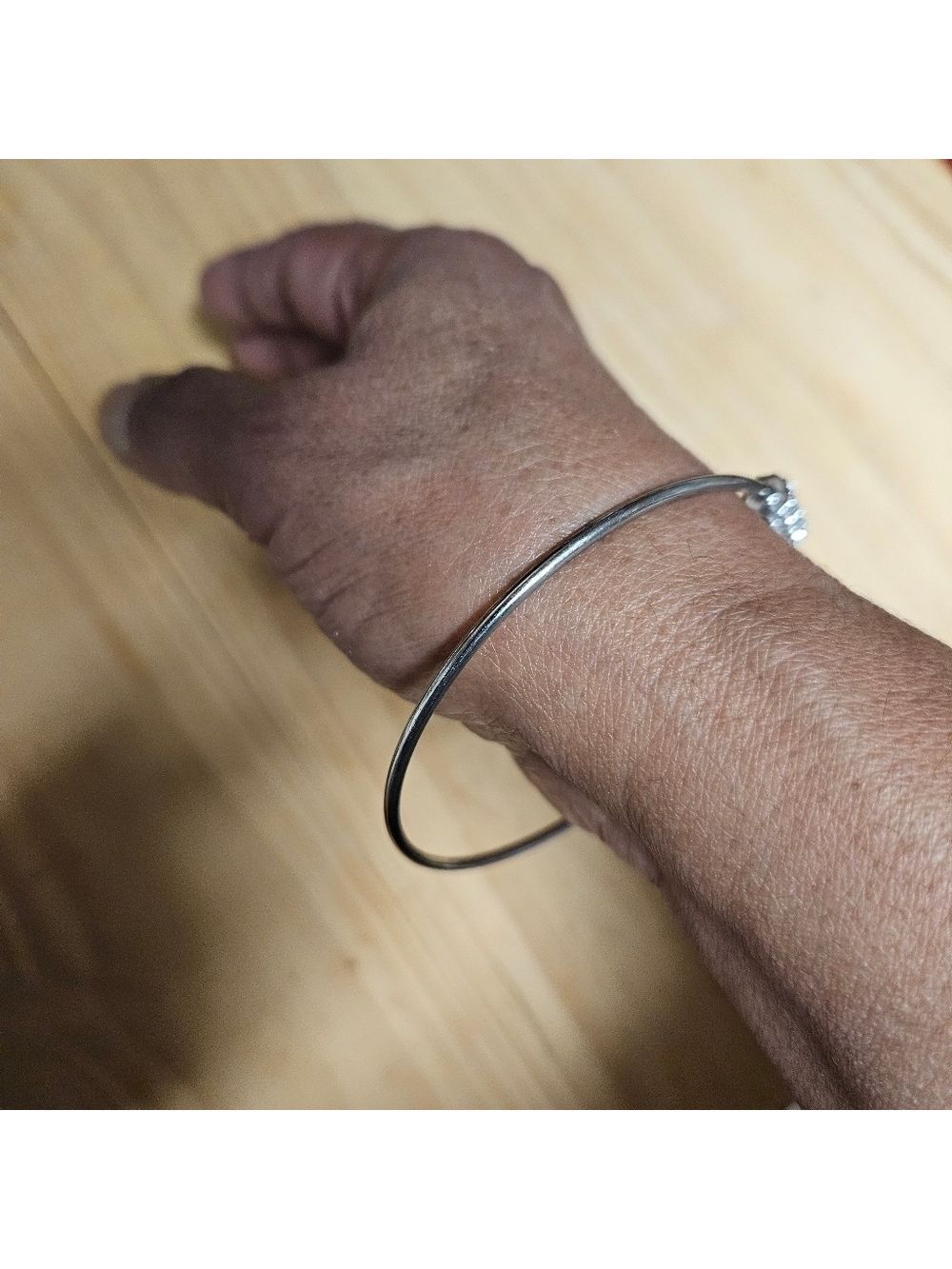 Rhinestone Bar Bangle - Picture 2 of 5